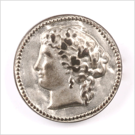 Silver Coin Metal Shank Back Button - 44L/28mm
