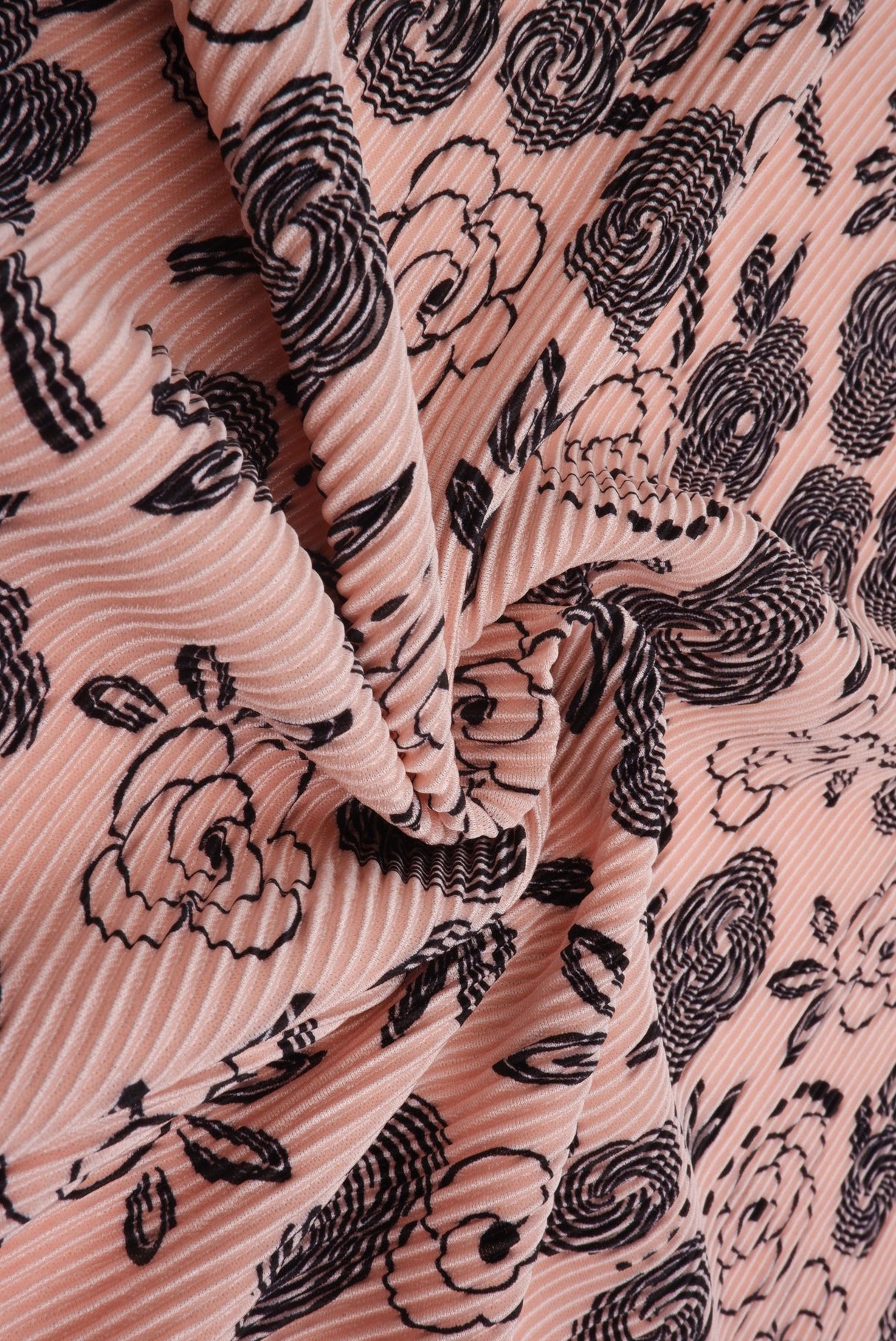 Pleated Geo Floral Interlock Knit