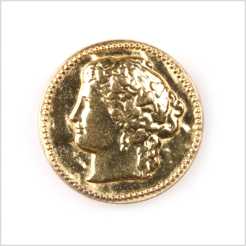 Gold Coin Metal Shank Back Button - 32L/20mm