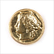 Gold Coin Metal Shank Back Button - 44L/28mm