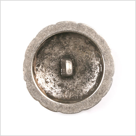 Navy and Silver Metal Coat Crest Button - 44L/28mm
