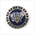 Navy and Silver Metal Coat Crest Button - 44L/28mm