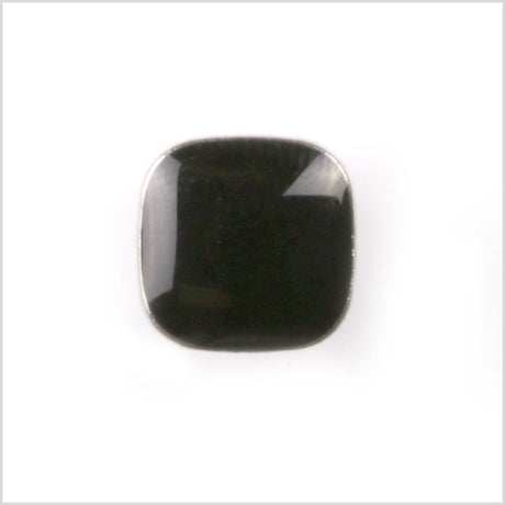 Black and Silver Metal Square Shank Back Button - 18L/11.5mm
