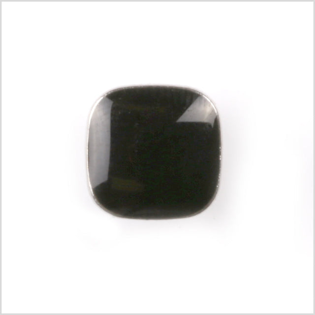 Black and Silver Metal Square Shank Back Button - 18L/11.5mm