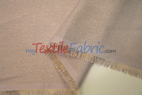 Metallic Vintage Linen Polyester Fabric - Imitation Burlap, Metallic Foil Vein, 58/60" Width (1 Yard)