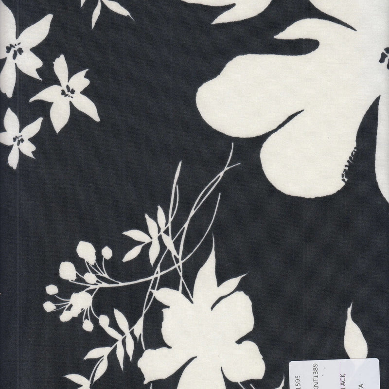 1 Yard Polyester Spandex DTY Brushed Knit Fabric Floral Print Soft Stretch 58/60" Width