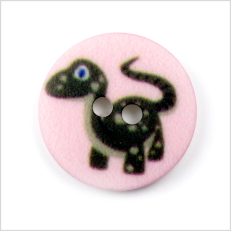 Pink Kids Dinosaur Button - 24L/15mm