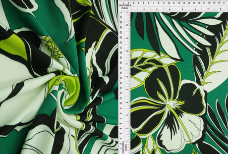 1 Yard DTY Floral Flower Print Stretch Knit Fabric 96% Polyester 4% Spandex 58/60 Inch Wide
