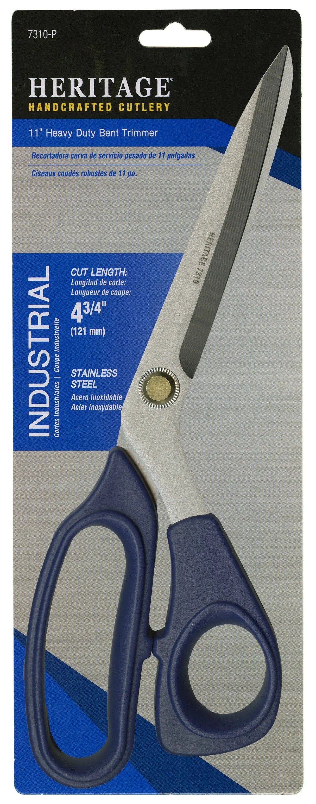 Heavy Duty Bent Trimmer Scissors 10in Blue Handles