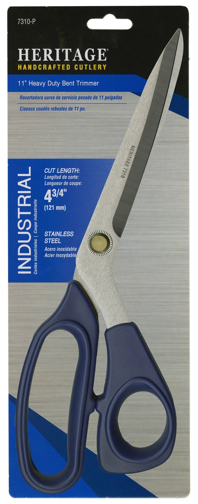 Heavy Duty Bent Trimmer Scissors 10in Blue Handles