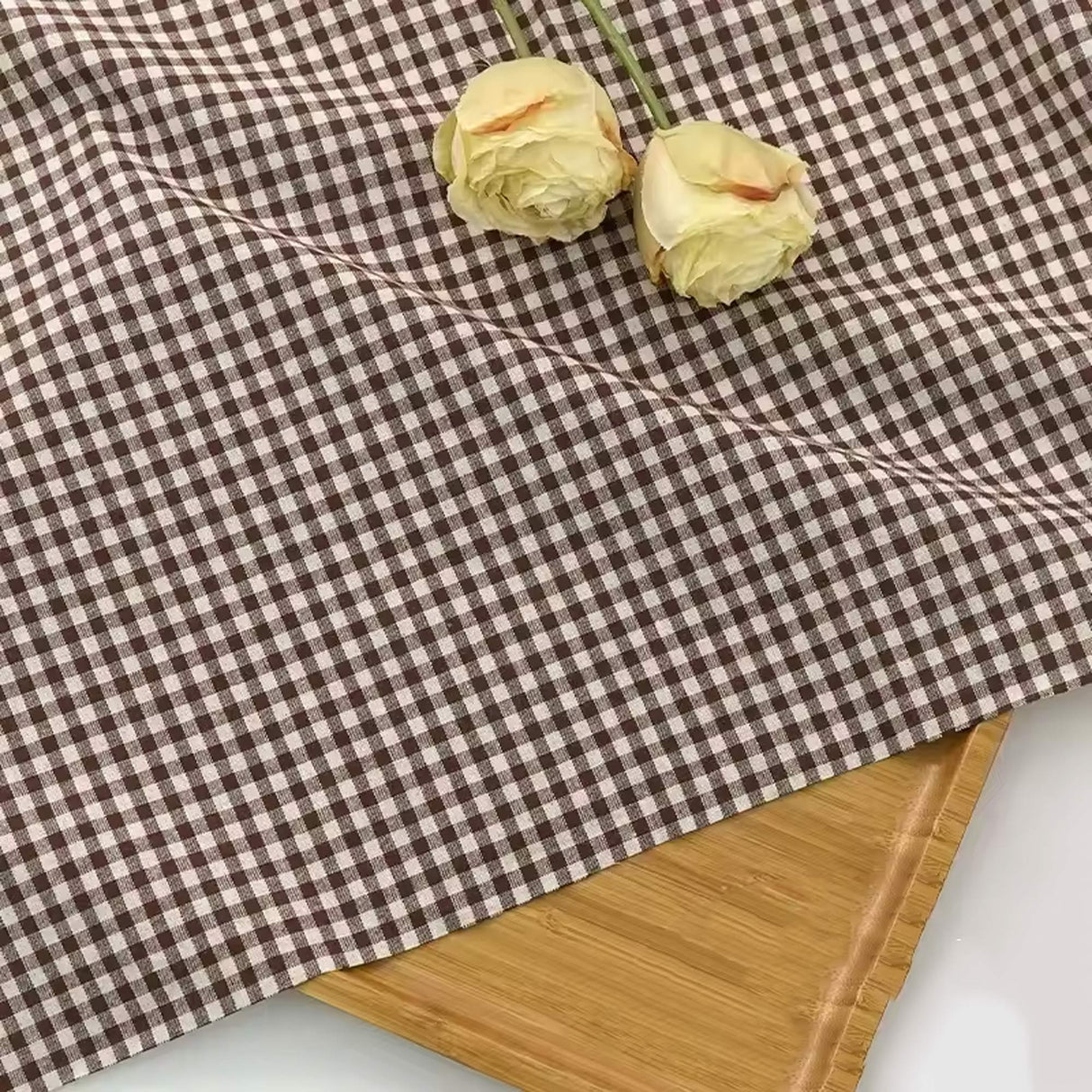 0.5m/1m/2m Pure Cotton Plaid Fabric For Tablecloths, Shirt, Women's Dresses,Home Decoration Dolls Handmade DIY Fabric