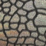 Velvet Hologram Embossed Giraffe Print Fabric