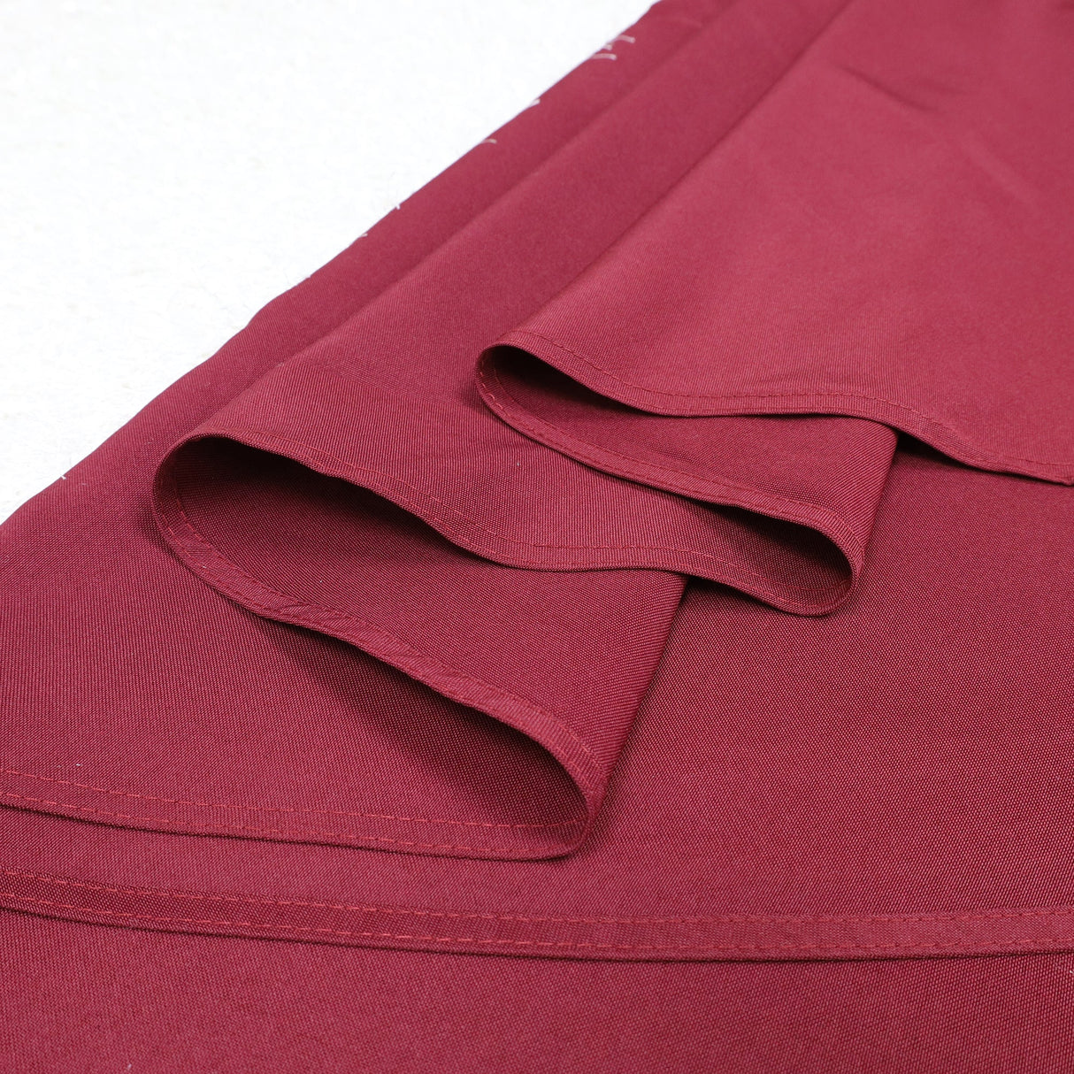 Round Polyester Tablecloth 132" Burgundy