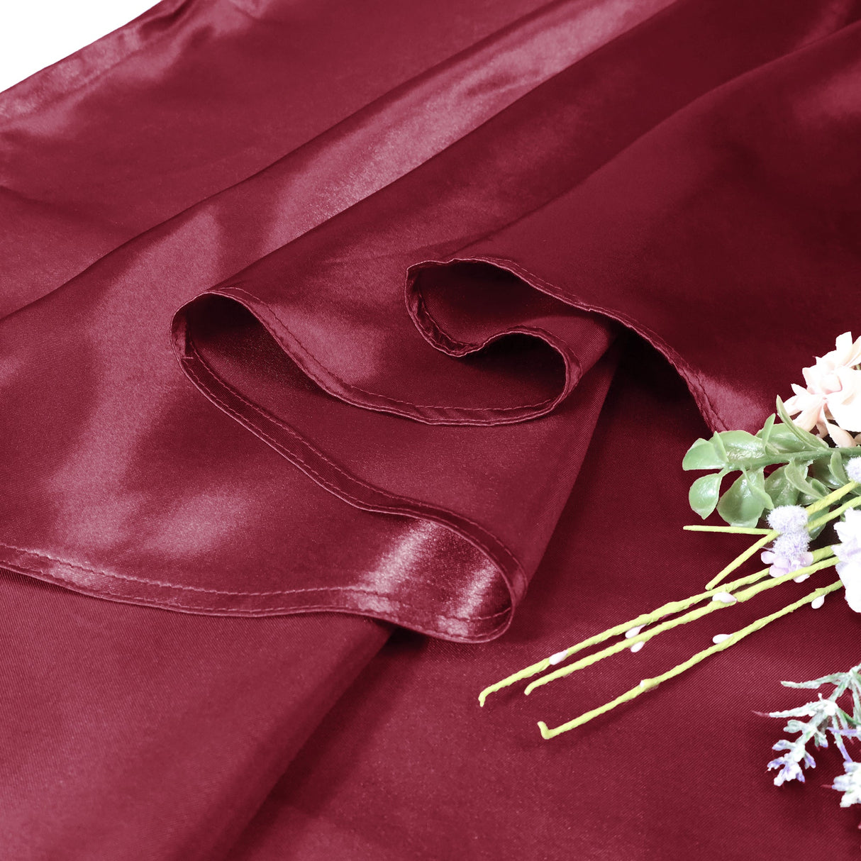 Round Satin Tablecloth 132 Burgundy