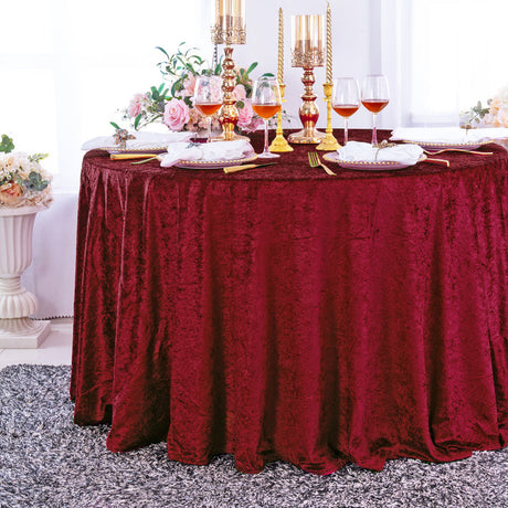Round Ice Crushed Velvet Table Cover