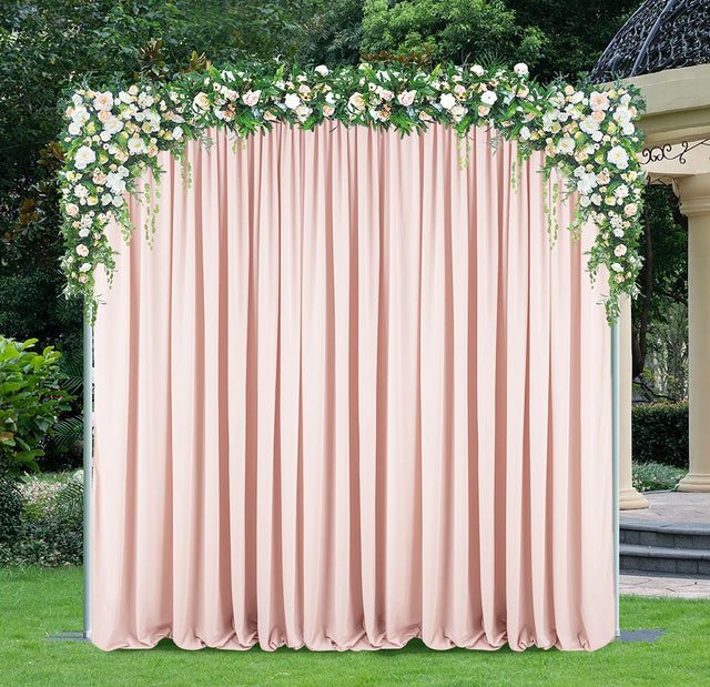 Scuba Backdrop Curtain Drape Panel 12 ft x 10 ft Blush Pink/Rose Gold