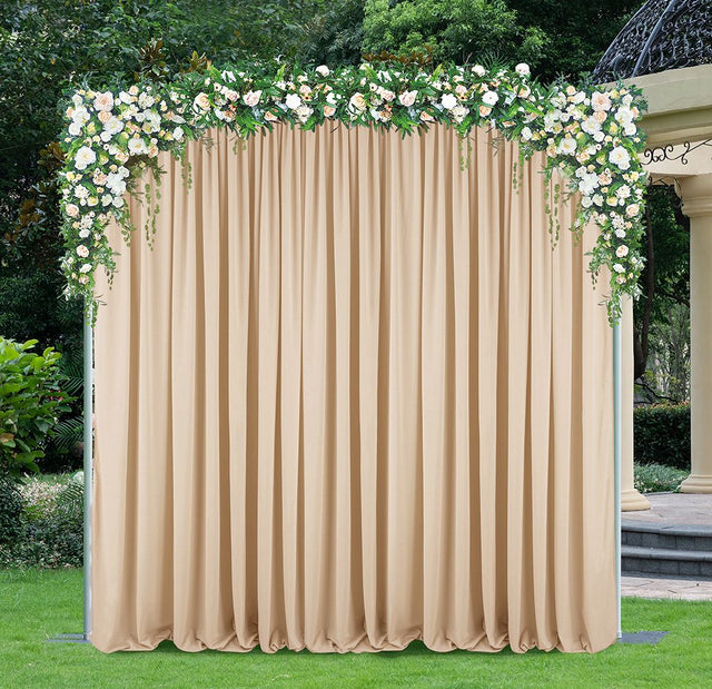 Scuba Backdrop Curtain Drape Panel 12ft x 10ft Champagne