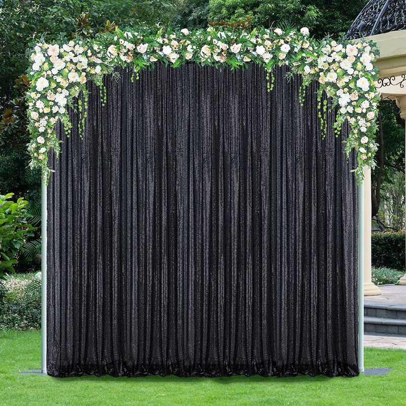 Sequin Backdrop Drape Panel Black