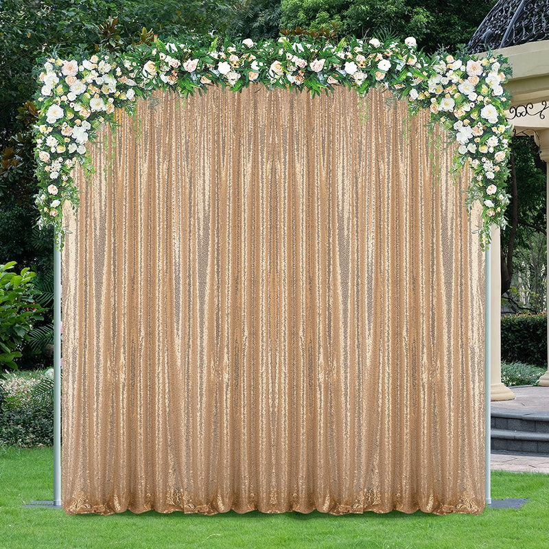 Sequin Backdrop Drape Panel 10 ft x 52 in Champagne