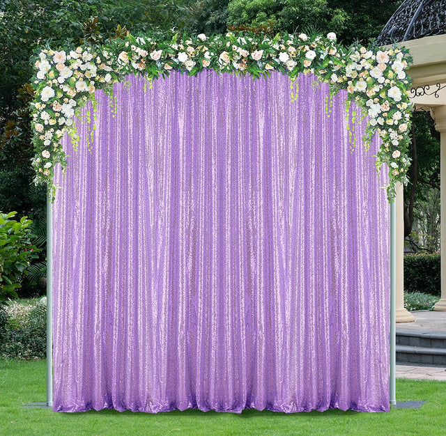 Sequin Backdrop Drape Panel 10 ft x 52 in Lavender