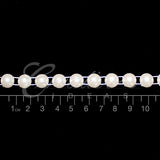 10Mm Half Round Pearls String-5 Yds (Ivory)