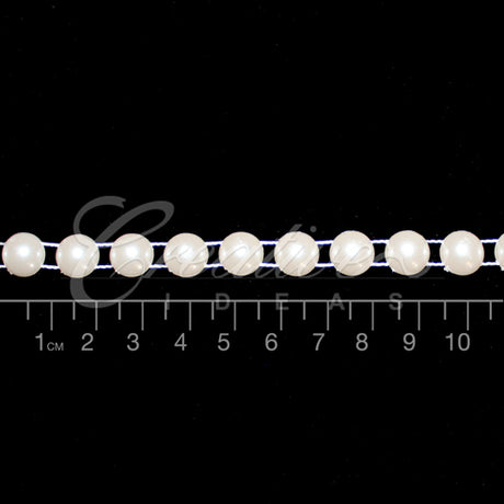 10Mm Half Round Pearls String-5 Yds (Ivory)
