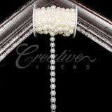 10Mm Half Round Pearls String-5 Yds (Ivory)