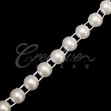 10Mm Half Round Pearls String-5 Yds (White)