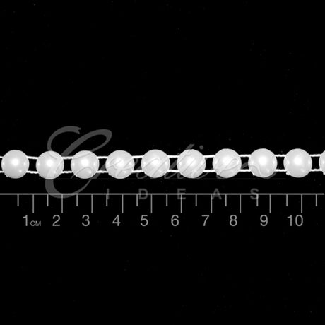 10Mm Half Round Pearls String-5 Yds (White)
