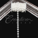 10Mm Half Round Pearls String-5 Yds (White)