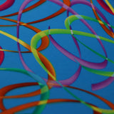 Wild Confetti Nylon Spandex Fabric - Multicolor Rainbow Crescent Print, 58-60" Width (1 Yard)