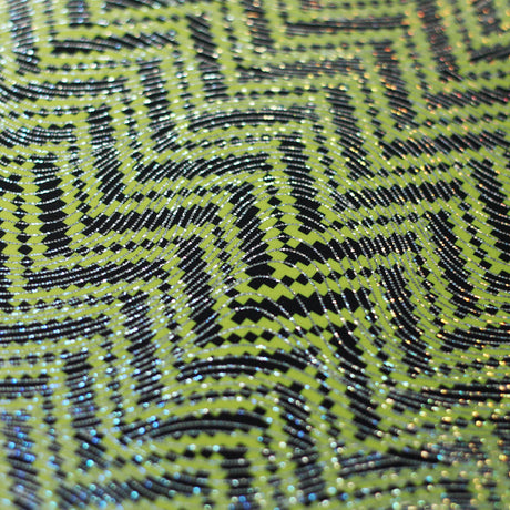 Zig Zag Racer Foil Polyester Spandex Fabric - Sparkly Chevron Foil Print, 58/60" Width (1 Yard)