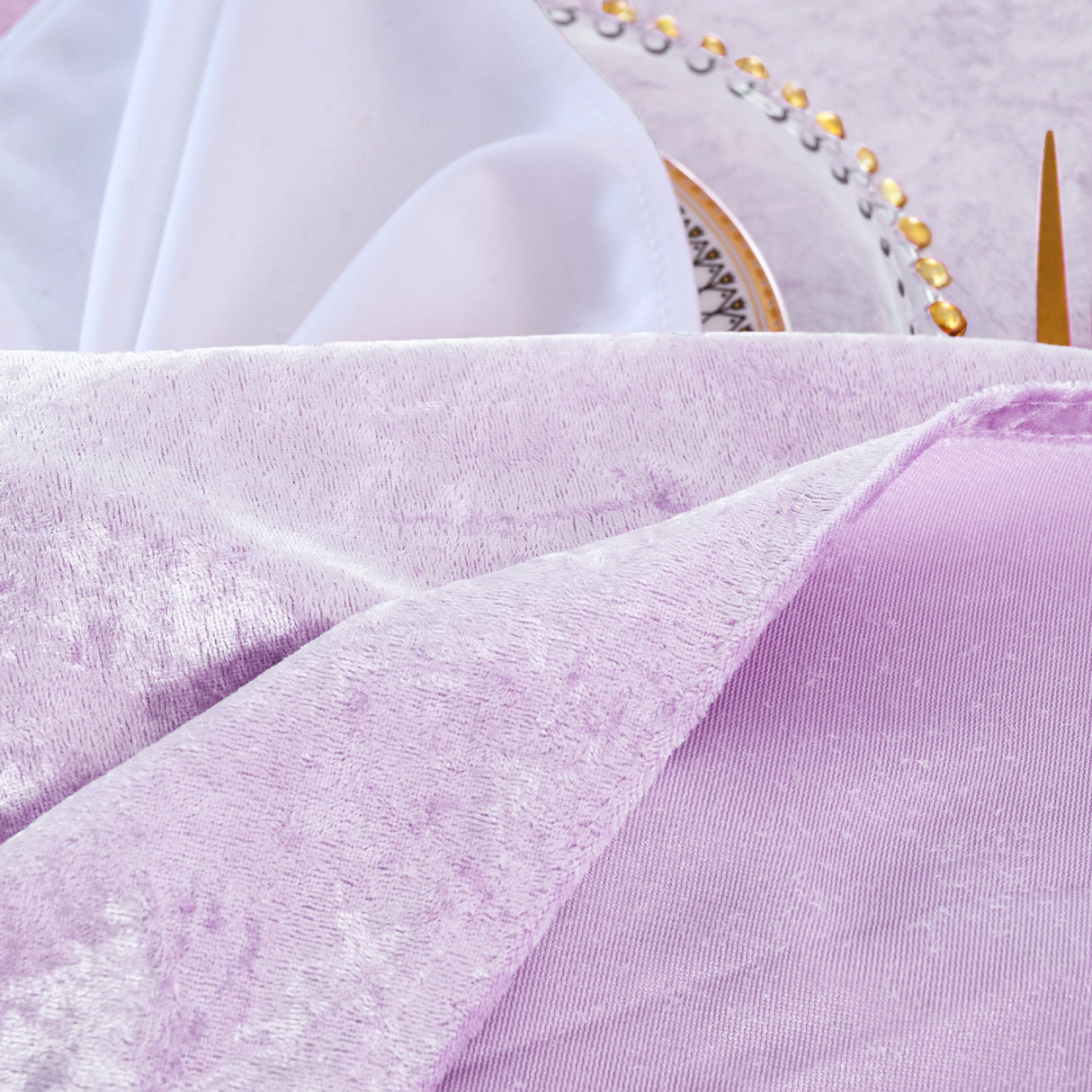 Ice Crushed Velvet Backdrop Curtain Drape Panel 12 ft x 57" Lavender