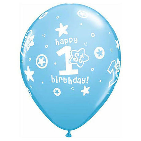 Latex Balloons Boys 1st Birthday Circle Stars