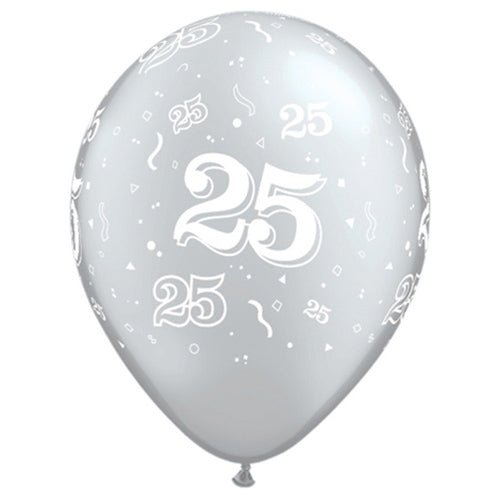 Latex Balloons 11 Inch Silver 25-A-Round