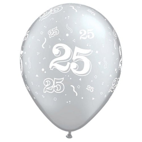Latex Balloons 11 Inch Silver 25-A-Round