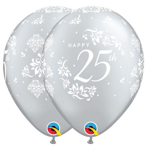 Latex Balloons 25th Anniversary Damask