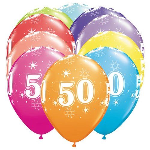 Latex Balloons 50-A-Round 6 Pack
