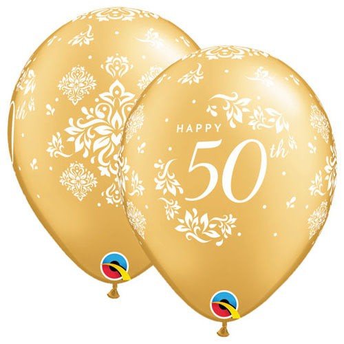 Latex Balloons 50th Anniversary Damask