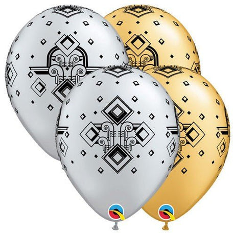 Latex Balloons 11 Inch Art Deco Pattern