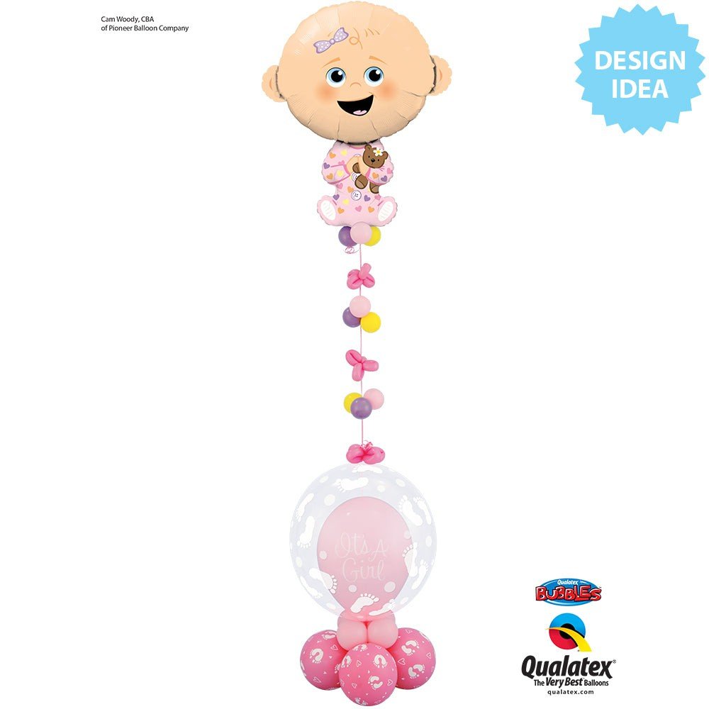 Latex Balloons Baby Footprints & Hearts Rose