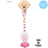 Latex Balloons Baby Footprints & Hearts Rose