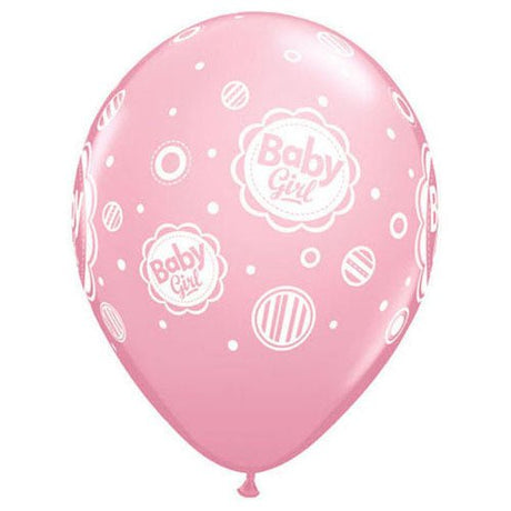 Latex Balloons Baby Girl Dots Pink 11 Inch