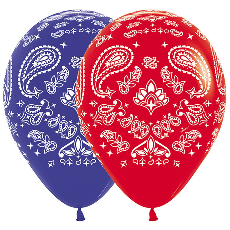 Latex Balloons Bandana Fashion Red & Royal Blue