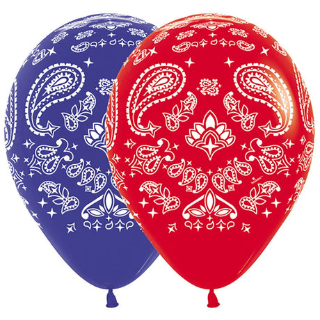 Latex Balloons Bandana Fashion Red & Royal Blue