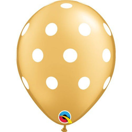 Latex Balloons Gold Polka Dots