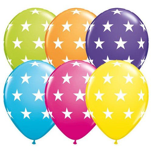 Latex Balloons 11 Inch Big Stars Tropical Assortment