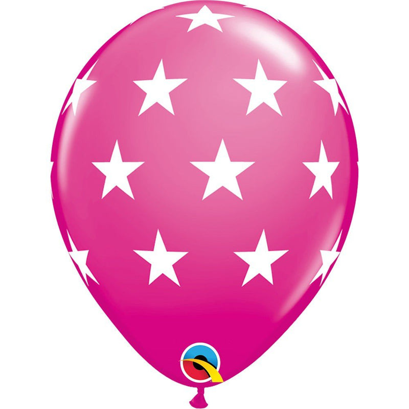 Latex Balloons 11 Inch Big Stars Wild Berry