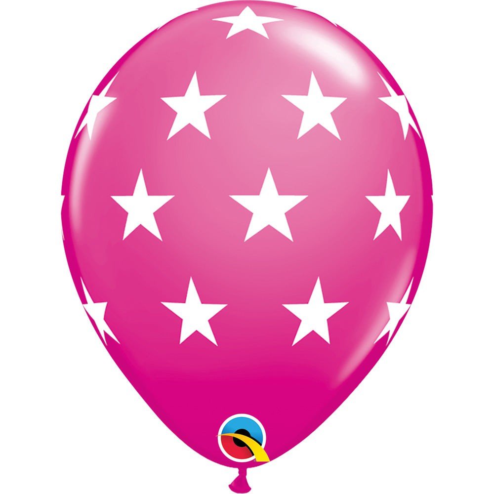 Latex Balloons 11 Inch Big Stars Wild Berry