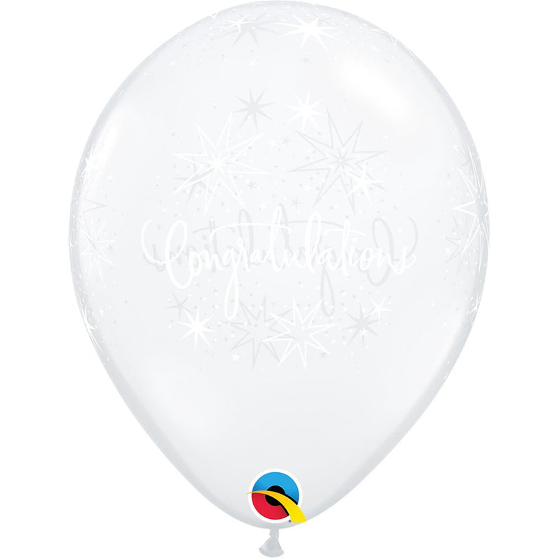 Latex Balloons Congratulations Elegant Diamond Clear